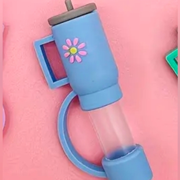 NEW! Silicone Straw Cover Topper For Tumblers, Stanley Cups Straw Caps Blue 1pc - Picture 4 of 4